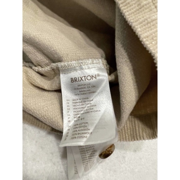 Brixton Size XL Womens Bowery Corduroy Button-Up Shirt Jacket Long Sleeve Beige - Picture 4 of 7